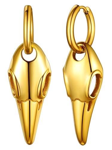 FaithHeart FaithHeart Viking Raven Earrings for Men Sturdy Stainless Steel