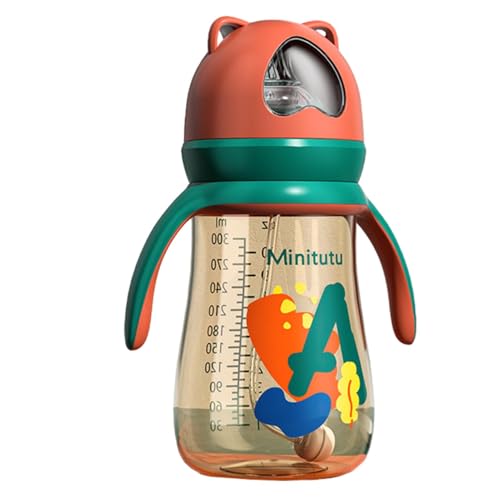 MacilKurtlar 母乳哺乳瓶抗疝痛、母乳哺乳瓶ニューボーン | 赤ちゃんの母乳育児のための漫画のボトル | 写真母乳哺乳瓶ワイドネックデザイン、300ml抗疝痛防止ソフト乳首ボトル快適な授乳のため