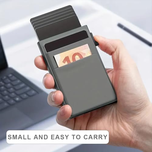 Men's Pop Up Card Holder,RFID Minimalist Business Wallet for Credit and Debit Cards in Daily Commutes​3