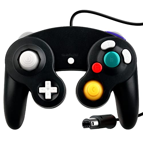 OSTENT Wired Schock Klassisch Controller Gamepad Joystick Joypad Kompatibel für Nintendo Gamecube NGC Wii Konsole Videospiele Color Schwarz