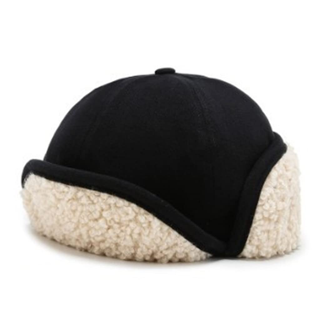 Winter Thermal Bomber Hats for Men Women Velvet Thicken Lamb Wool Biker Windproof Hat Earmuffs Cap Ski Cap (D 6 7/8)?D-6 7/8