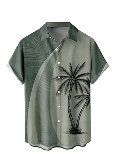 WRITKC Hawaiian Shirts for Men Loose Short Sleeve Mens Beach Shirts Resort Casual Shirts