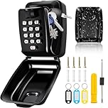 Laihur Key Safe Wall Mounted Outdoor, Key Lock Box for 12 Digit with Code, Combination Keysafe Waterproof Sparekeys Lockbox for Home Garage Warehouse Office & School (Black)