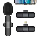 Amposei Plug & Play Wireless Microphone for iPhone/iPad, USB Type-C Lavalier Microphone Auto-syncs...