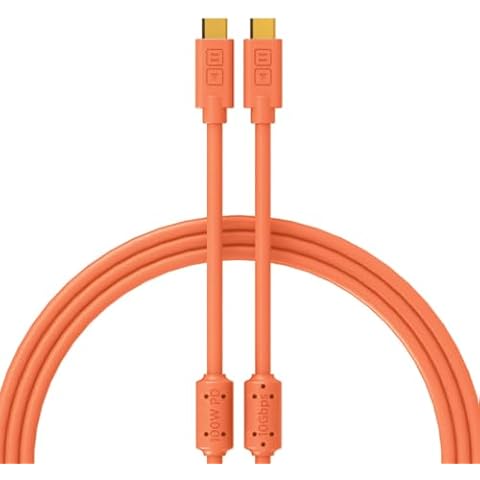DJ TechTools Chroma Cables: Audio Optimized USB-C to USB-C Cable (Neon Orange, 3.2ft (1M)) Cover