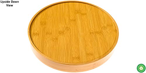 Divided Serving Tray - Bamboo With Acrylic Glass Lid - Appetizer Party Platter - Perfect For Serving Dishes, Serving Platters, Chip And Dip Tray, Veggie Tray, Or Taco Toppings Serving Tray Circle 12" #TOP4