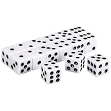 GWHOLE 50 Stück Würfel Standard Spielewürfel weiß 14 mm 6-seitig im rechten...