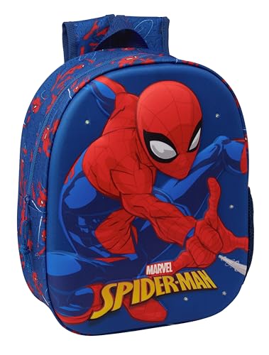 SPIDERMAN - Sac à dos d'école avec design 3D, idéal pour les enfants de différents âges, confortable et polyvalent, qualité et résistance, 27 x 10 x 33 cm