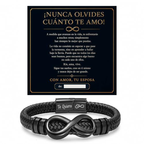 Regalos Originales para Hombree, Regalo Hombree, Regalos para Hombre Pulsera, Pulsera hombre con tarjeta romántica, pulseras hhombre 21 cm, gifts for men para aniversario, Navidad y San Valentín
