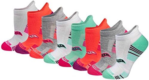 Saucony Women's RunDry Performance Heel Tab Athletic Socks, Available in S-L (8, 16, 24 Pairs)