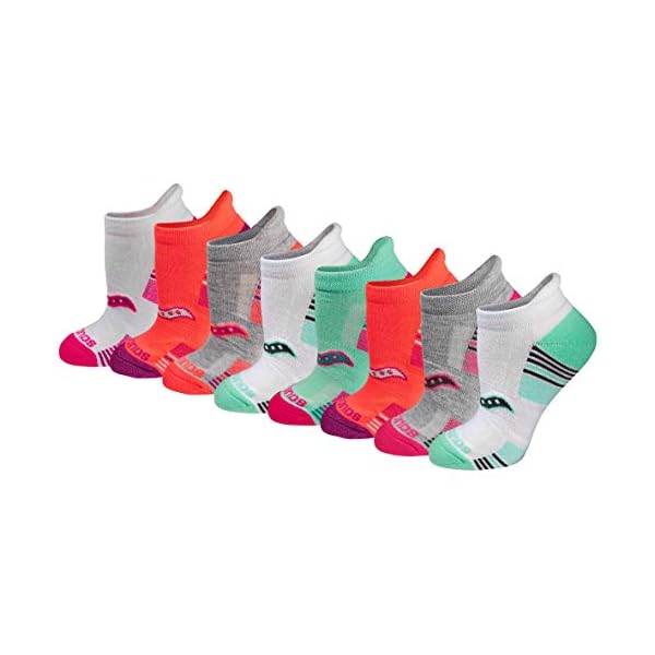 Saucony-Womens-Performance-Heel-Tab-Athletic-Socks-8-16-Pairs Saucony Women's Performance Heel Tab Athletic Socks (8 & 16 Pairs), Assorted Light (8 Pairs), Shoe Size: S 4-7