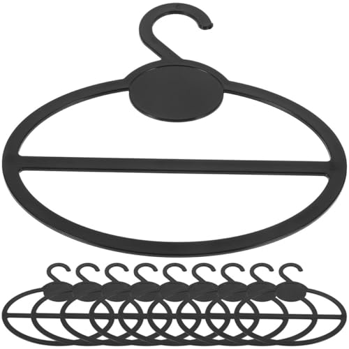 LALADEFIEE Porte-Écharpes Rond 13 CM Noir Lot de 50 Pièces Organisateur pour Foulards et Serviettes Cintres de Rangement Multifonction pour Placard Maison et Boutique Crochet Mural Solide