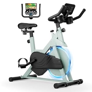 Superun Exercise Bike for Home Use Spin Bike with Adjustable Magnetic Resistance, Stationary Bike with LCD Display and APP, 136 kg Weight Capacity