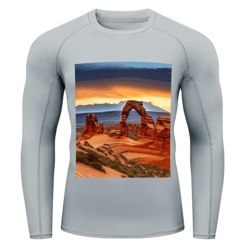 Camiseta de protección solar para hombre Arches National Park, manga larga compresiva para surf, protección UPF 50+, secado rápido miniatura 5