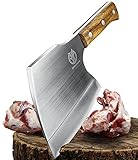 ZENG JIA DAO Big Bones Cleaver Knife - Heavy Duty Butcher Knife - Axe Chopper for Kitchen Restaurant Farm and Slaughterhouse- Cutting any bones- Solid Pear Wood Handle - Gift for Tough Guys