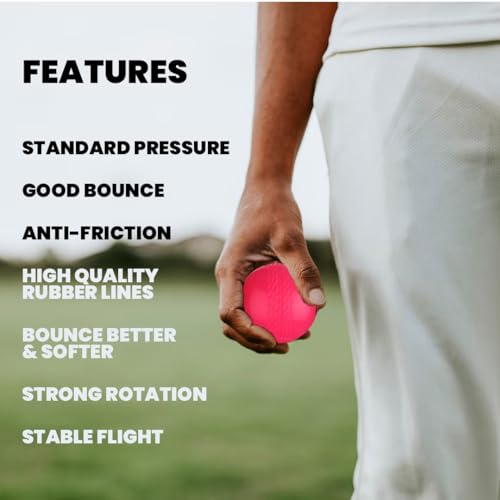 Image of Mayor Cricket Wind Ball for Indoor & Outdoor Street Cricket Rubber Ball (Pack of 3) (Pink)