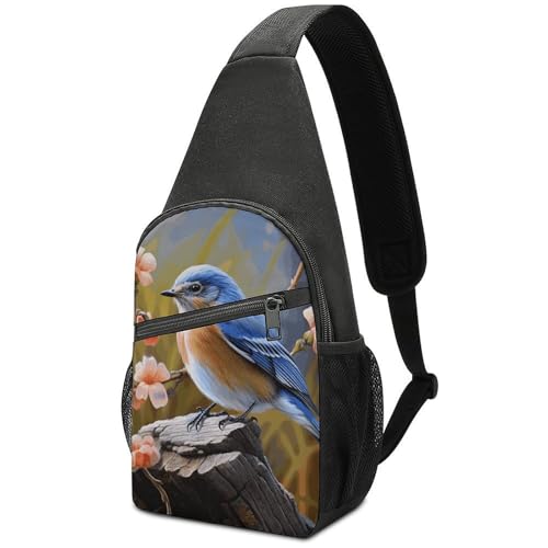 Sling Bag pequeña para senderismo color azul miniatura 1