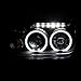 SPEC-D TUNING LED + Halo Projector Headlights Black Compatible with 1999-2005 VW Jetta/Bora Mk4, Left + Right Pair Headlamps Assembly