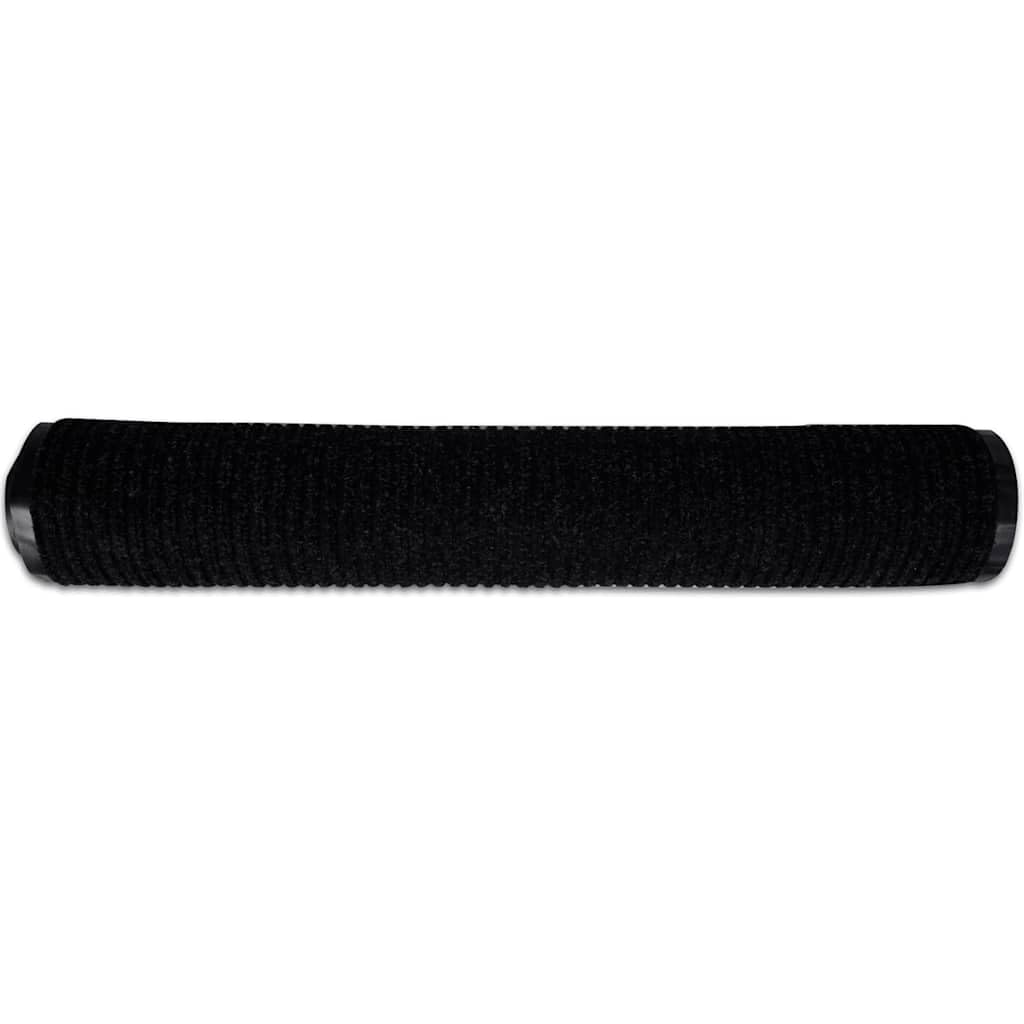 Zerbino nero, 90 x 150 cm, in PVC | Retro antiscivolo, flessibile arrotolabile, facile da pulire, per casa e ufficio
