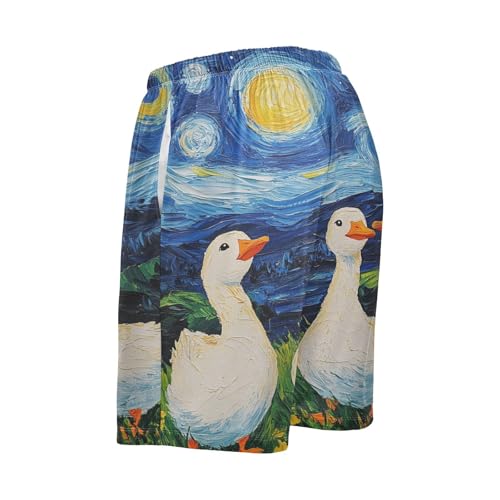 Geese Blue Pajama Shorts for Men Lounge Pants Sleep Lounge Short Mens Pajama Shorts with Pockets, S-XXL3
