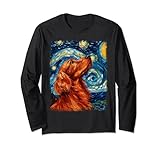 setter irlandese cane notte stellata pittura maglia a manica