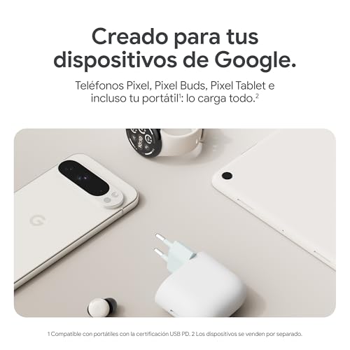 Miniatura 5 de Cargador USB-C de 45 W de Google - Cargador de teléfono Pixel de Carga rápida - Compatible con los Productos de Creado por Google y Otros Dispositivos USB-C® - Nieve