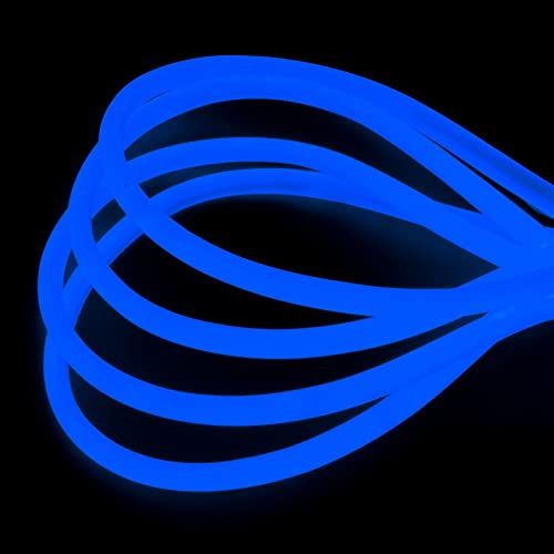 LAMPHOME Blue Neon Light Strip - 18FT Flexible LED Rope Lights for Indoor/Outdoor Use, Waterproof, 120LEDs, AC 110V Plug
