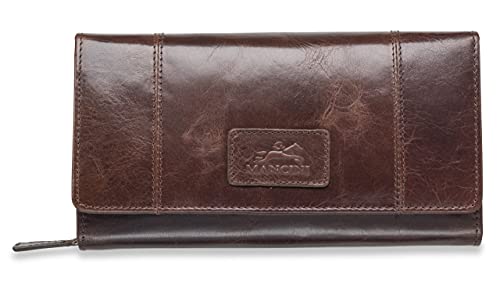 Mancini Casablanca RFID Secure Ladies Clutch Wallet,Color Brown-One Size,8700300-bn,One Size