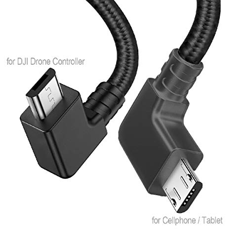 O'woda Micro USB a Type C Cavo Dati 29cm, OTG Cavo di Adattatore Conversione Linea per DJI Mavic Mini/Air/PRO/Spark/Mavic 2 Drone Telecomando Tablet e Telefono, Nylon