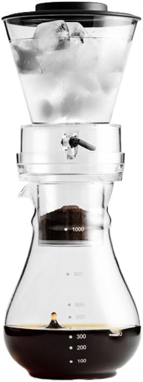 ASSICON Aluminum Espresso Iced Crip Coffee Maker with Adjustable Flow Fits Most, Drip Coffee Makers with Sharing Pot for Home Office Stovetop Coffeemaker