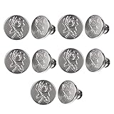 Jeansknöpfe Instant-Jeansknöpfe Ersatz-Hosenknopf Reißnägel Uniformknöpfe aus Metall Ersatzknöpfe Nr Knöpfe für Nähen von Handarbeiten (Color : Silver, Size : 1.7X1.7CM)