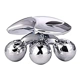 4D Roller Face Massager, Face Lift Tool Body Face Massager (Silver)
