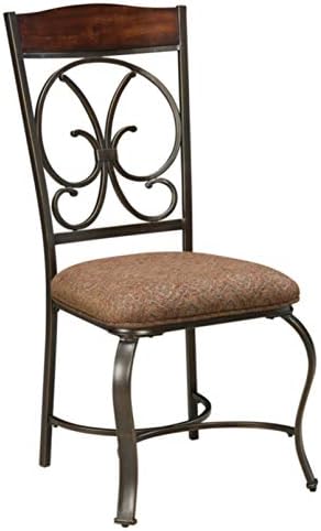 Signature Design by Ashley Glambrey Old World Dining Chair with Cushion, 4 Count, Brown