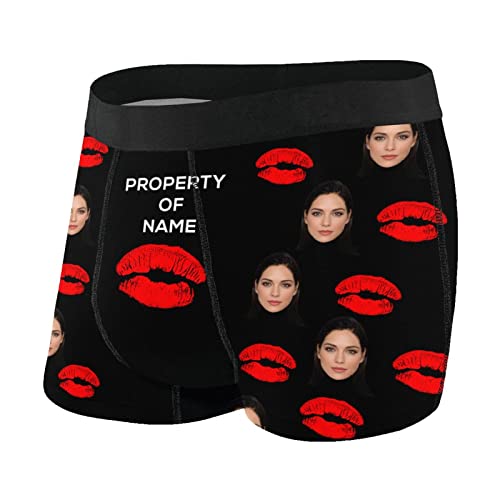Custom Funny Face Boxer Briefs For Men,Personalized Shorts Underpants