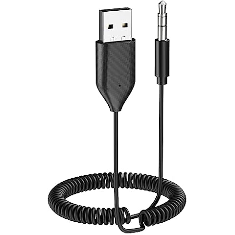 ZIOCOM Bluetooth Aux Adapter for Car, USB Bluetooth 5.2 Receiver, 3.5mm Bluetooth Adapter with Microphone for Music Streaming and Hands-Free Calling for Car Stereo and Home Speakers Cover