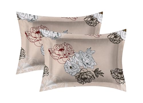 Image of DECORUM Cotton Feel Glace Cotton Fitted Bedsheet King Size (72 inchx78 inch)| All Around Elastic| 2 Pillow Covers (17 inchx27 inch)| Fits Up to 8 inch Mattress| 220 TC|Soft, Wrinkle-Free |Perfect for Home Decor & Gifting