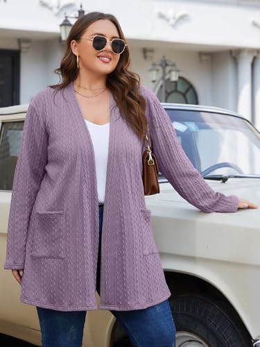 Image of BELAROI Plus Size Cardigan Sweaters for Women 2026 Pockets