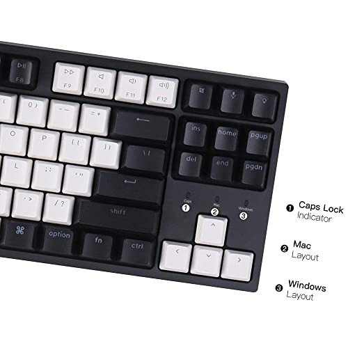 Image of Keychron C1 87 Key Wired Mechanical Keyboard, USB Type-C Cable, Double-Shot ABS Keycaps TKL Mechanical Gaming Keyboard, White Backlit Gateron G Pro Red Switch for Mac Windows