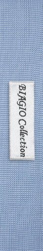 Biagio Knitted Neck Tie Solid Baby Blue Color Men's Knit Necktie #TOP1