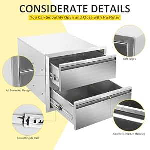 Outdoorkitchendrawers18wx15hx23dflushmountdoublelayerbbqdrawersstainlesssteelbuiltin2drawerforoutdoorkitchenislandpatiogrillstation Urban Country Home Decor Outdoor kitchen drawers 18 w x 15 h x 23 d flush mount double layer bbq drawersstainless steel built in 2 drawer for outdoor kitchen island patio grill station urban country home decor
