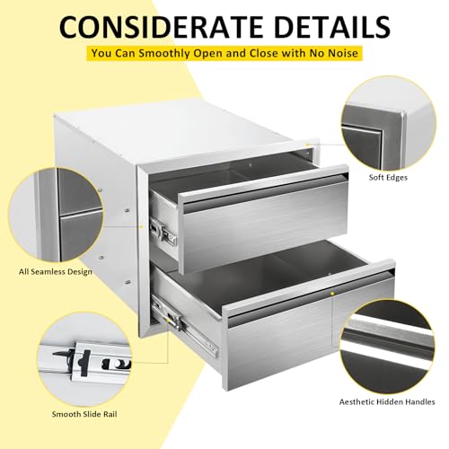 Outdoorkitchendrawers18wx15hx23dflushmountdoublelayerbbqdrawersstainlesssteelbuiltin2drawerforoutdoorkitchenislandpatiogrillstation Urban Country Home Decor Outdoor kitchen drawers 18 w x 15 h x 23 d flush mount double layer bbq drawersstainless steel built in 2 drawer for outdoor kitchen island patio grill station urban country home decor
