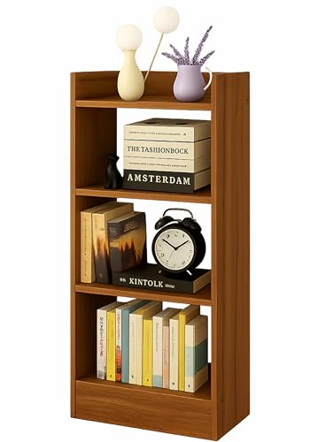 Image of Enigmatic Woodworks Wooden Open Bookshelf Multipurpose for Home Rack Showcase Organizer for Living Room I Study Room I 4-Tier I Finish-Suede DIY (Walnut) 33 * 24 * 90 CM