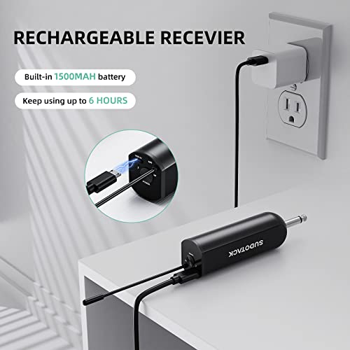 Sudotack Wireless Microphone, [Clear Sound][Plug & Play] Metal Uhf Dual Cordless Handheld Dynamic Mic With Rechargeable Receiver,1/4'' Output (Single Microphone) #TOP5
