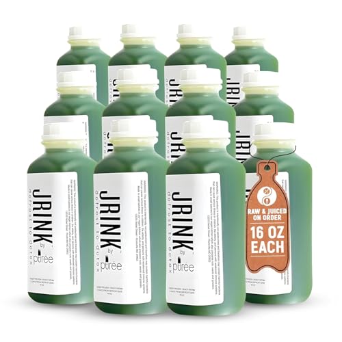 JRINK by Purée Organic Cucumber Juice, Cold Pressed Detox Drink, Healthy Cleanse with No Preservatives, Fresh Raw Juice in HDPE Bottles, Organic Fruit and Vegetable Cleanse Beverage, 16oz, Pack of 12