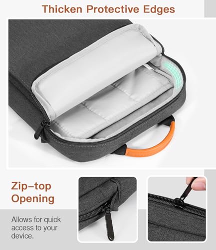 Image of MoKo 13 Inch Tablet Sleeve Bag Carrying Case with Shoulder Strap Handle | Fits iPad Pro 13-inch M5, iPad Air 13-inch M4 /M3, iPad Pro 12.9 M2 /M1 and Galaxy Tab S8+ /S9+ 12.4, Black &Gray