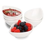 Dicunoy Set of 6 Sauce Bowl for Dipping, 8 oz Small Ceramic White Dessert Bowl Set for Side Dishes, Charcuterie Board Bowls for Appetizer, Soup, Snack, Fruits, Nuts, Salad, Fruit, Ice Cream