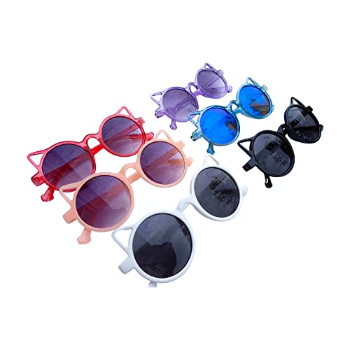 Trendy Round-Shaped Little Devil Cat Ear Sunglasses for Girls Kids Toddlers with Gradient Lenses3