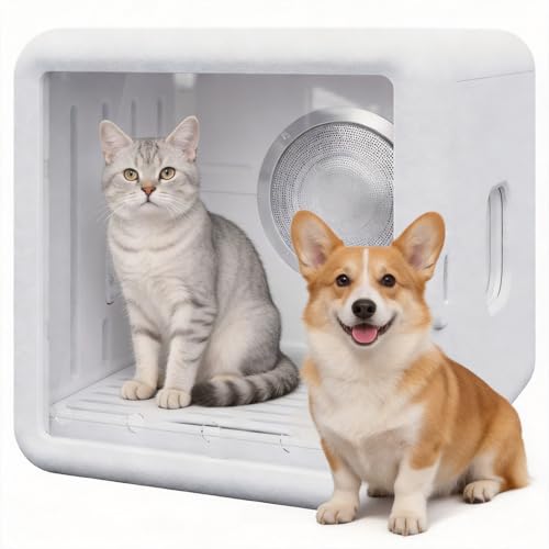 65L Automatic Dog Dryer Box With Smart timer, 360° warm braw and Ultra Quiet Pet Dryer Box with Smart Temperature Control, Cat Dryer for Cat and Small Dogs