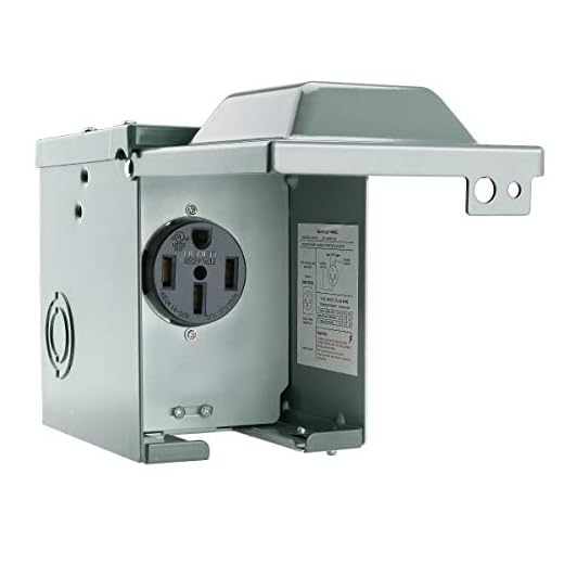 BougeRV 50 Amp 125/250 Volt RV Power Outlet Box,Enclosed Lockable Weatherproof Outdoor Electrical NEMA 14-50R Receptacle,ETL Listed,For RV Camper Travel Trailer Motorhome Electric Car Generator