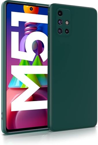 Image of DIZORO Liquid Silicone Soft Back Cover Case Designed for Samsung Galaxy M51 (Forest Green)